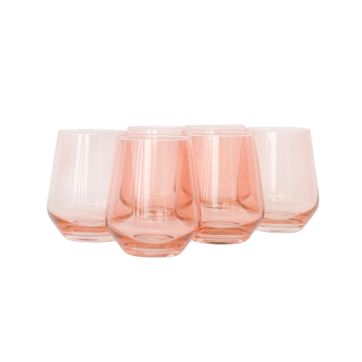 Estelle Colored Wine Stemless Glasses - Set of 6 {Red}