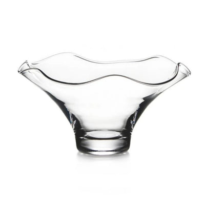 CLEAR SIMON PEARCE BOWL CURVED SCALLOP SHAPE WEDDING REGISTRY 