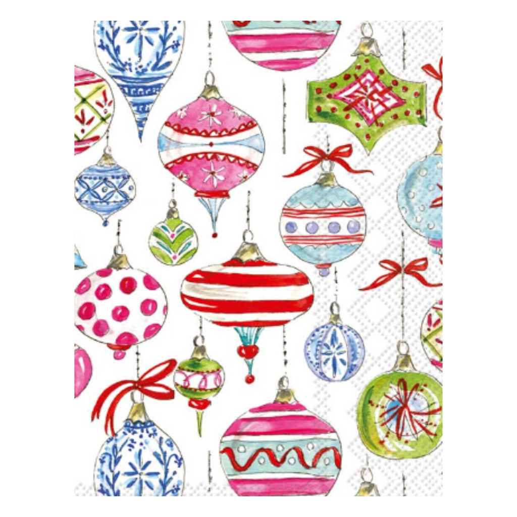 Merry Vintage Ornaments Paper Guest Towels