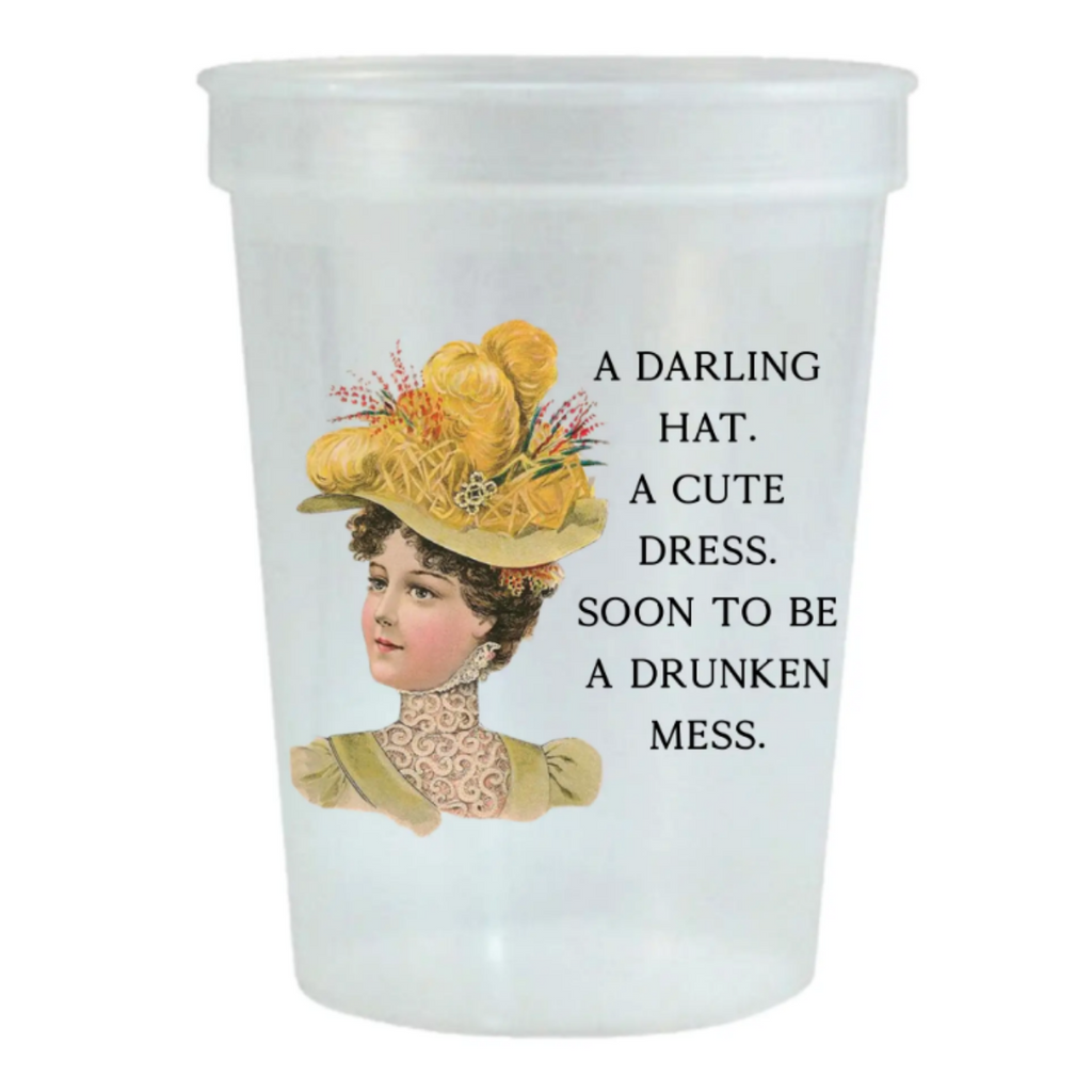 Darling Hat, Cute Dress, Drunken Mess Kentucky Derby Cups