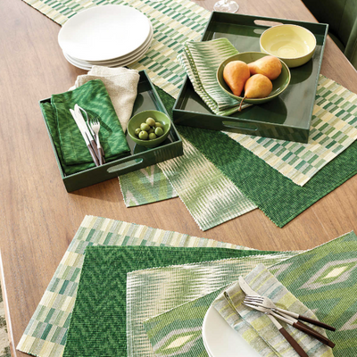 green placemat dinnerware texture interiors home decor