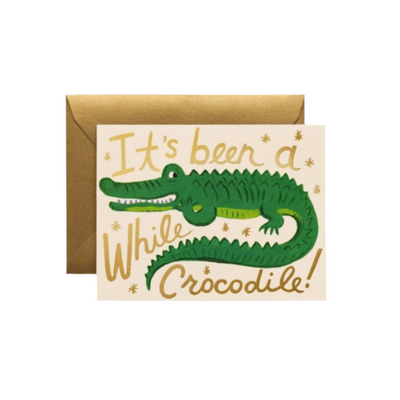 crocodile card greeting card thinking of you card