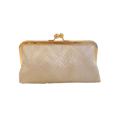 silver and gold designer fabric clutch handbag gold finish gold strap bridal handbag wedding handbag