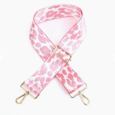 pink and white cheetah gold clips adjustable strap Be clear Handbags 