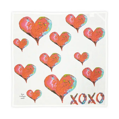xoxo kitchen square heart kitchen square valentines day gift hostest gift heart towel